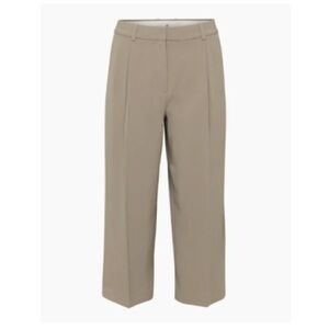 Babaton Super High-Rise PLEATED CROPPED DRESS PANT - Color: FELTED TAUPE